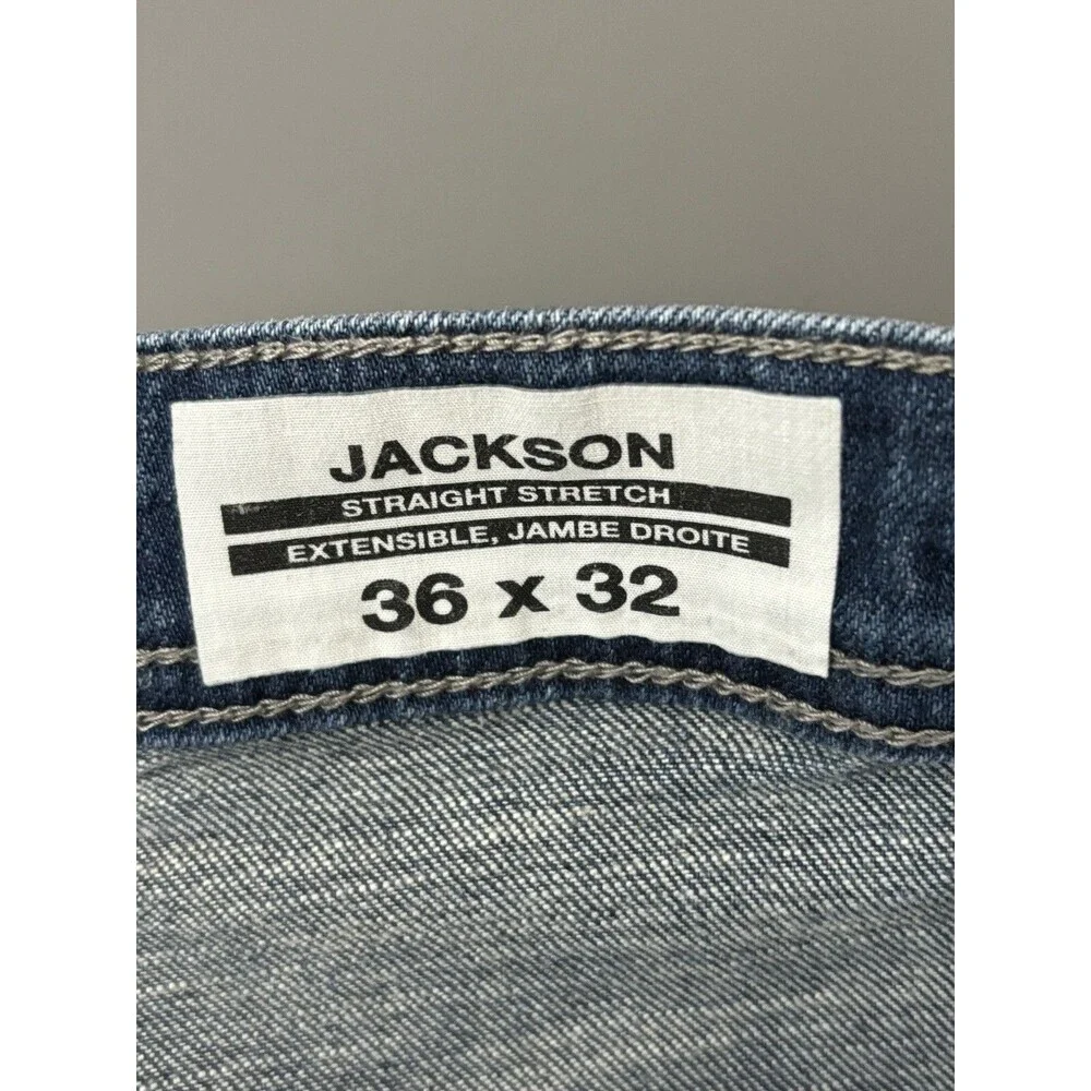 Buffalo David Bitton Jackson Jeans Mens 36x30.5 Straight Stretch Blue Denim